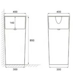 Lave Main Totem Cylindre - Céramique Blanc - 39x83 Cm - Star -Geberit || Grohe || ALLIBERT Soldes 8011520 5