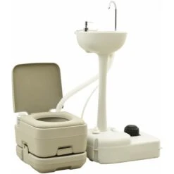 LangRay Toilette Portable De Camping 10+10L Et Support à Lave-mains 20L