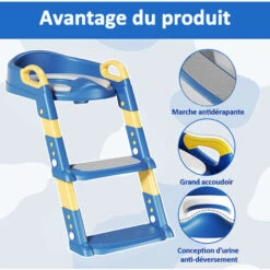 Reducteur Toilette Enfant Avec Marche, Coussin - Siège De Toilette Pliable, Hauteur Réglable Pour Garcon Fille - Dès 3 Ans -Geberit || Grohe || ALLIBERT Soldes 80274916 3