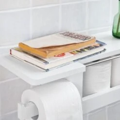 Dérouleur Papier Toilette - Distributeur WC Porte Papier Mural Avec Support Pour Déposer Smartphone Et Porte-revues- Blanc FRG175-W SoBuy® 10 Dérouleur Papier Toilette - Distributeur WC Porte Papier Mural Avec Support Pour Déposer Smartphone Et Porte-revues- Blanc FRG175-W SoBuy® -Geberit || Grohe || ALLIBERT Soldes 8039465 4