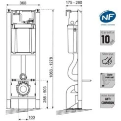 Bati Autoportant Modele Chrono Plaque Grise -Geberit || Grohe || ALLIBERT Soldes 8047241 3