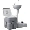 Toilette De Camping | Toilette Portable WC Chimique Et Support à Laver Les Mains Gris 63054 -Geberit || Grohe || ALLIBERT Soldes 80862577 1