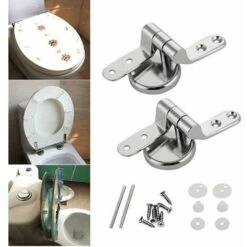 Charniere Abattant WC Fixations De Remplacement Charniere Abattant En Alliage De Zinc WC Siège Charnière Pour Bois Résine MDF Abattant WC -Geberit || Grohe || ALLIBERT Soldes 81038734 3