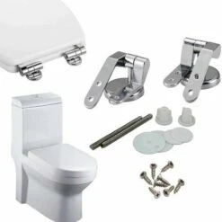 Charniere Abattant WC Fixations De Remplacement Charniere Abattant En Alliage De Zinc WC Siège Charnière Pour Bois Résine MDF Abattant WC -Geberit || Grohe || ALLIBERT Soldes 81038734 5
