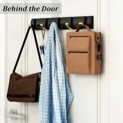 Porte Manteau Mural Pliant Avec 5 Crochets, Patere Murale Peu Encombrant, Patere Porte Crochets Porte Serviettes Noir Doré Pour Salle De Bain, Chambre, Entrée, Chapeaux, écharpes, Parapluie Et Clés -Geberit || Grohe || ALLIBERT Soldes 81558680 5