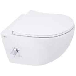 Grohe Pack WC Bâti-support Rapid SL + WC Sans Bride Avec Fonction Bidet Thermostatique + Plaque Chrome (RapidSL-SATClean-1) -Geberit || Grohe || ALLIBERT Soldes 82701463 5