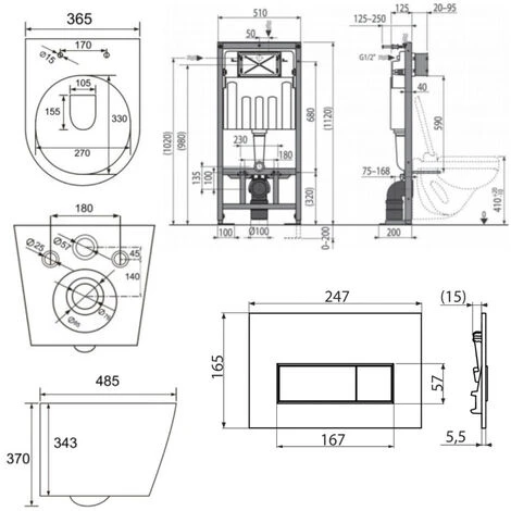 Swiss Aqua Technologies Pack WC Bati-support Autoportant + Cuvette SAT Infinitio Sans Bride + Abattant Soft Close + Plaque Blanche 7 Swiss Aqua Technologies Pack WC Bati-support Autoportant + Cuvette SAT Infinitio Sans Bride + Abattant Soft Close + Plaque Blanche – Image 5