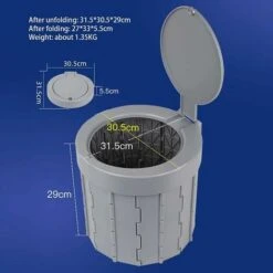 Toilette De Camping Portable Pour Enfant Adulte,Siège De Toilette Extérieur Pliant Solide Poubelle -Geberit || Grohe || ALLIBERT Soldes 83690710 3