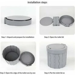 Toilette De Camping Portable Pour Enfant Adulte,Siège De Toilette Extérieur Pliant Solide Poubelle -Geberit || Grohe || ALLIBERT Soldes 83690710 5