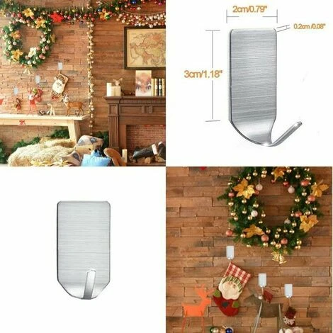 8 Crochets, Crochets Minces, Crochets Collants, Crochets à Serviettes, Crochets à Vêtements, Crochet Simple, Crochet En Acier Inoxydable, Rectangulaire 4 8 Crochets, Crochets Minces, Crochets Collants, Crochets à Serviettes, Crochets à Vêtements, Crochet Simple, Crochet En Acier Inoxydable, Rectangulaire – Image 2