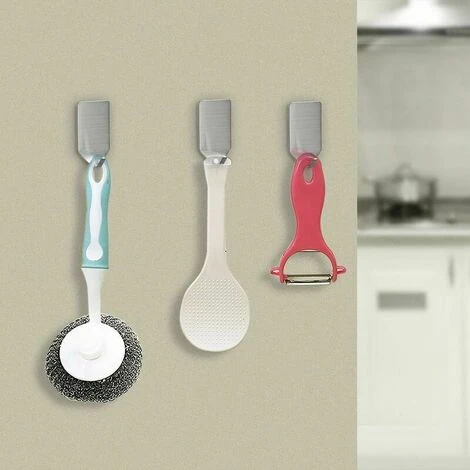 8 Crochets, Crochets Minces, Crochets Collants, Crochets à Serviettes, Crochets à Vêtements, Crochet Simple, Crochet En Acier Inoxydable, Rectangulaire 5 8 Crochets, Crochets Minces, Crochets Collants, Crochets à Serviettes, Crochets à Vêtements, Crochet Simple, Crochet En Acier Inoxydable, Rectangulaire – Image 3