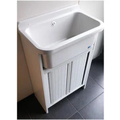 Bac à Laver Avec Meuble économie De Place Blanc En PVC 55x35 Cm Mod. Orazio -Geberit || Grohe || ALLIBERT Soldes 83907881 3