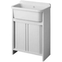 Bac à Laver Avec Meuble économie De Place Blanc En PVC 55x35 Cm Mod. Orazio -Geberit || Grohe || ALLIBERT Soldes 83907881 5