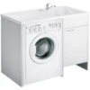 Meuble Cache Lave Linge Avec Bac à Laver Réversible En PVC Blanc 110x64,5 Cm Mod. Irene -Geberit || Grohe || ALLIBERT Soldes 83907899 1