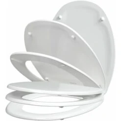 ALLIBERT Abattant WC En Bois Compressé - Fermeture Progressive Et Déclipsable SERENITY 2 Blanc -Geberit || Grohe || ALLIBERT Soldes 8439529 5