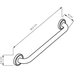 ALLIBERT Poignée PMR Droite Bain Douche En Inox 45 Cm USIS Blanc -Geberit || Grohe || ALLIBERT Soldes 8439597 3