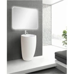 Lavabo Colonne En Céramique Blanche 52 X 85 X 53 Cm BOSTON