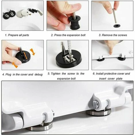 Accessoire De Fixation Pour Abattant , Abattant WC Abattant De Toilettes à Charnière Fixations Accessoire De Fixation Pour Abattant 1 Paire 4 Accessoire De Fixation Pour Abattant , Abattant WC Abattant De Toilettes à Charnière Fixations Accessoire De Fixation Pour Abattant 1 Paire – Image 2