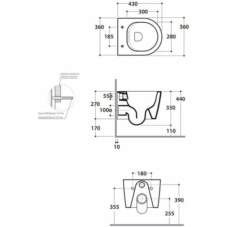 Cuvette De Toilette 43 Cm + Housse De Siège à Fermeture Amortie Globo Forty FOS06+FOR22 5 Cuvette De Toilette 43 Cm + Housse De Siège à Fermeture Amortie Globo Forty FOS06+FOR22 – Image 3