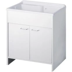 Armoire à Linge 2 Portes 80x50cm Planche En Bois 9010K Negrari