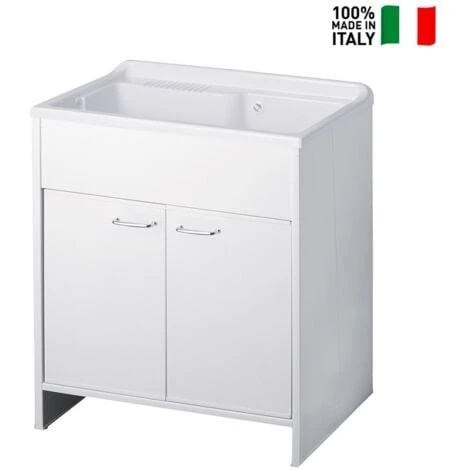 Armoire à Linge 2 Portes 80x50cm Planche En Bois 9010K Negrari 4 Armoire à Linge 2 Portes 80x50cm Planche En Bois 9010K Negrari – Image 2