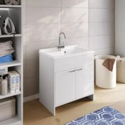 Armoire à Linge 2 Portes 80x50cm Planche En Bois 9010K Negrari 9 Armoire à Linge 2 Portes 80x50cm Planche En Bois 9010K Negrari -Geberit || Grohe || ALLIBERT Soldes 87935983 3