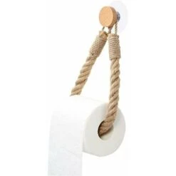Papier Toilette Auto Adhésif, Porte Serviette Corde De Chanvre Rétro, Support Papier Toilettes Pour Salle De Bain Et Cuisine - Marron
