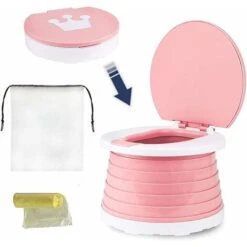 Toilette Pliante Pour Enfants, Pot De Voyage (rose) 245CM