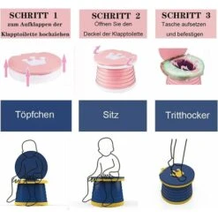 Toilette Pliante Pour Enfants, Pot De Voyage (rose) 245CM -Geberit || Grohe || ALLIBERT Soldes 88918986 3