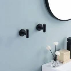 Crochet Mural Porte Serviette Salle De Bain Crochets Patère Noir Mat Acier Inoxydable SUS304 Porte Manteau Support Porte-Serviettes Rangement 2 Pièces, A2164DG-BK-P2 -Geberit || Grohe || ALLIBERT Soldes 89774551 4