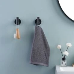 Crochet Mural Porte Serviette Salle De Bain Crochets Patère Noir Mat Acier Inoxydable SUS304 Porte Manteau Support Porte-Serviettes Rangement 2 Pièces, A2164DG-BK-P2 -Geberit || Grohe || ALLIBERT Soldes 89774551 5