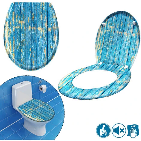 Abattant Adulte Pour WC Frein De Chute Avec Système Soft Close Fixation Facile Charnières Robustes Finition De Haute Qualité(bleu) HENGMEI 3 Abattant Adulte Pour WC Frein De Chute Avec Système Soft Close Fixation Facile Charnières Robustes Finition De Haute Qualité(bleu) HENGMEI