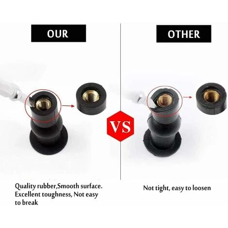 Abattant WC Fixations Charnières, 2 Pièces Store Charnières Trou De Fixation Extensible Caoutchouc Vis Convient à Toutes Les Toilettes (noir) 6 Abattant WC Fixations Charnières, 2 Pièces Store Charnières Trou De Fixation Extensible Caoutchouc Vis Convient à Toutes Les Toilettes (noir) – Image 4