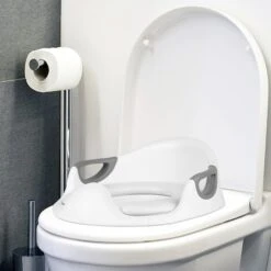 Skecten® Toilettes Pour Enfants, Réducteur De Pression Pour Toilettes Bébé Avec Dossier Et Poignée, Convient Aux Garçons, Filles, Convient Aux Toilettes Rondes Et Ovales.