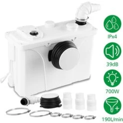 SWANEW Station De Relevage Eaux Usées WC 700W Broyeur Sanitaire Eaux Chargées Pompage