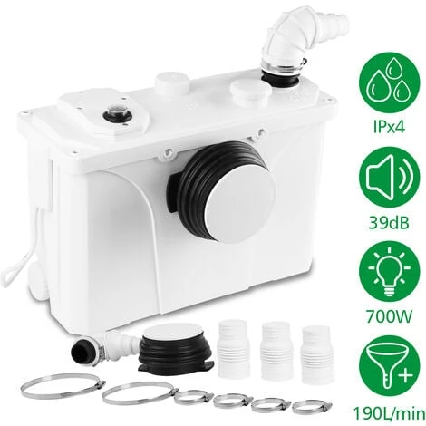 SWANEW Station De Relevage Eaux Usées WC 700W Broyeur Sanitaire Eaux Chargées Pompage 3 SWANEW Station De Relevage Eaux Usées WC 700W Broyeur Sanitaire Eaux Chargées Pompage