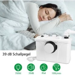 SWANEW Station De Relevage Eaux Usées WC 700W Broyeur Sanitaire Eaux Chargées Pompage 11 SWANEW Station De Relevage Eaux Usées WC 700W Broyeur Sanitaire Eaux Chargées Pompage -Geberit || Grohe || ALLIBERT Soldes 90786732 5