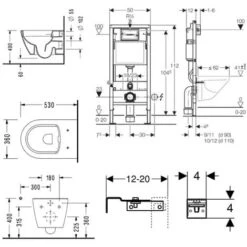 Geberit Pack WC Bâti-support + WC Sans Bride Serel SP26, Fixations Invisibles + Plaque Blanche (SP26Geb3) -Geberit || Grohe || ALLIBERT Soldes 90795211 4