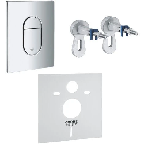 GROHE Pack Solido 5 En 1 : Rapid SL, Plaque De Commande, Wc Rimless Bau Ceramic, équerres Et Set D'isolation 39418000 6 GROHE Pack Solido 5 En 1 : Rapid SL, Plaque De Commande, Wc Rimless Bau Ceramic, équerres Et Set D'isolation 39418000 – Image 4