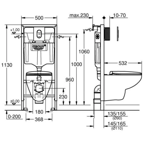 GROHE Pack Solido 5 En 1 : Rapid SL, Plaque De Commande, Wc Rimless Bau Ceramic, équerres Et Set D'isolation 39418000 7 GROHE Pack Solido 5 En 1 : Rapid SL, Plaque De Commande, Wc Rimless Bau Ceramic, équerres Et Set D'isolation 39418000 – Image 5