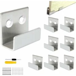 8 Pcs Crochet Mural, Inoxydable Fixation Miroir Mural Charge 50 Kg Pour Bain Cuisine Crochet Robuste Tuile En Céramique Cadre Photo Présentoir