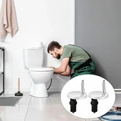 Lot De 2 Fixation Abattant WC Universelles Abattant De Toilettes à Charnière Couvercle De Toilettes Abattant Fixations Abattant De Toilettes Remplacement Fixation Pour Siège De WC Abattant WC Fix， -Geberit || Grohe || ALLIBERT Soldes 91799734 5