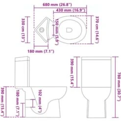 WC Cuvette Céramique Noir VidaXL -Geberit || Grohe || ALLIBERT Soldes 929851 3