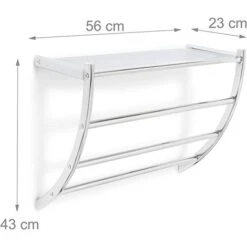 Étagère Porte-serviette Murale Salle De Bain Toilette Serviette Acier Chromé HxlxP 43 X 56 X 23 Cm Rangement Argenté 10 Étagère Porte-serviette Murale Salle De Bain Toilette Serviette Acier Chromé HxlxP 43 X 56 X 23 Cm Rangement Argenté -Geberit || Grohe || ALLIBERT Soldes 93269939 4