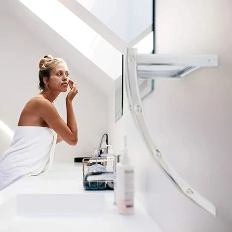 Étagère Porte-serviette Murale Salle De Bain Toilette Serviette Acier Chromé HxlxP 43 X 56 X 23 Cm Rangement Argenté 7 Étagère Porte-serviette Murale Salle De Bain Toilette Serviette Acier Chromé HxlxP 43 X 56 X 23 Cm Rangement Argenté – Image 5