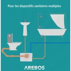 AREBOS Broyeur Sanitaire Pour WC, Lavabo, Douche Pompe Eaux Usées 600W -Geberit || Grohe || ALLIBERT Soldes 9332126 4