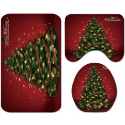 3PCS Pour Salle De Bain Tapis De Couverture De Siège De Toilette Ensemble De Tapis Antidérapant 45x75CM