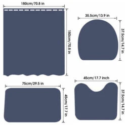 3PCS Pour Salle De Bain Tapis De Couverture De Siège De Toilette Ensemble De Tapis Antidérapant 45x75CM -Geberit || Grohe || ALLIBERT Soldes 93461558 4