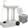 WC Chimique Portable Ensemble De Toilette Et Support De Lavage Des Mains De Camping 82942 -Geberit || Grohe || ALLIBERT Soldes 94120516 1