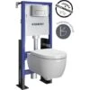 GEBERIT - Pack Bâti-support Duofix Pour WC Suspendu Premium Rimfree 112 Cm - Autoportant Renforcé - Réservoir Encastré (3/6 L) - Plaque De Déclenchement Chromée -Geberit || Grohe || ALLIBERT Soldes 94174788 1